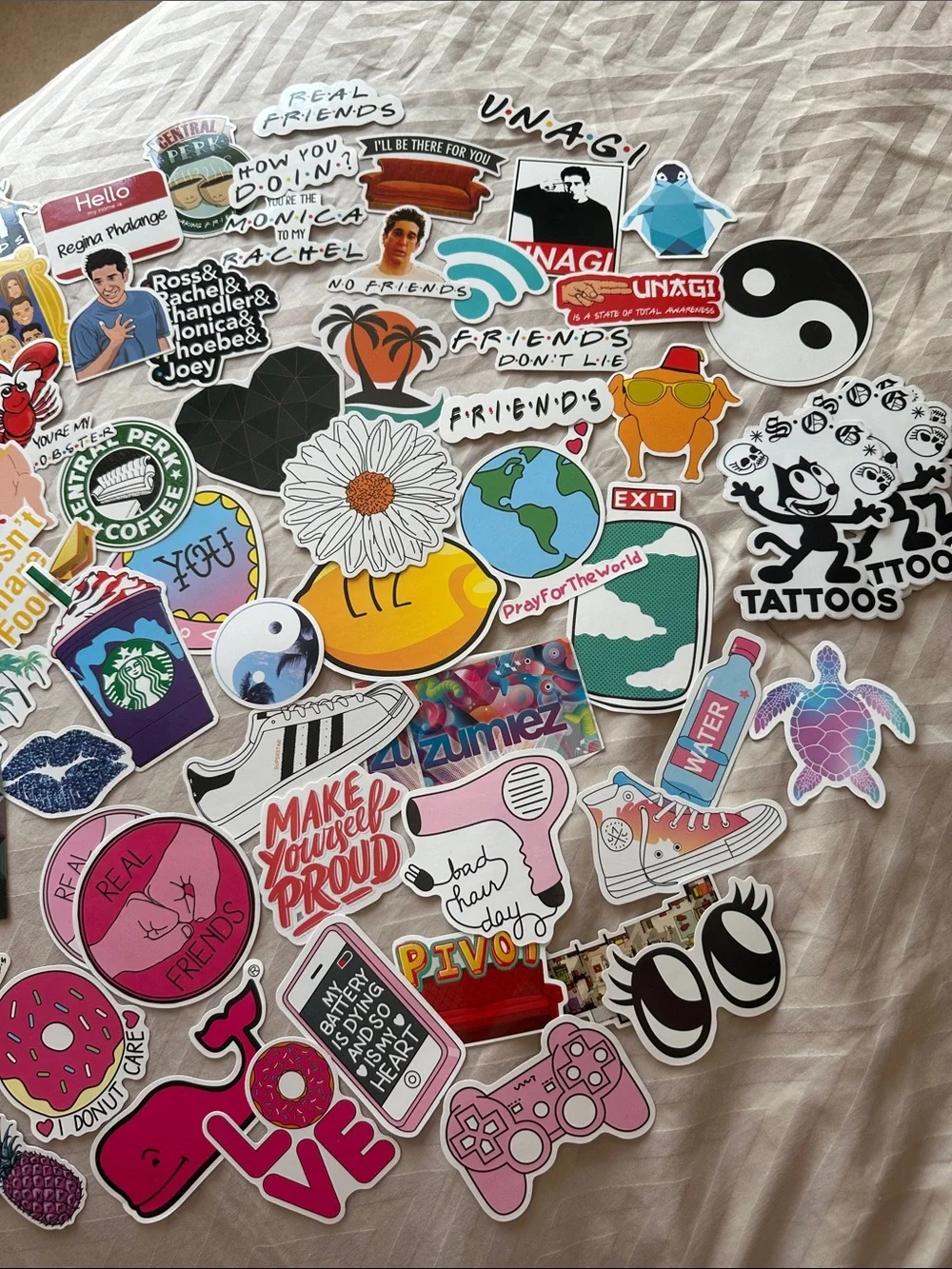 Assorted Pink Sticker Pack – Decorative Laptop & Phone Decals